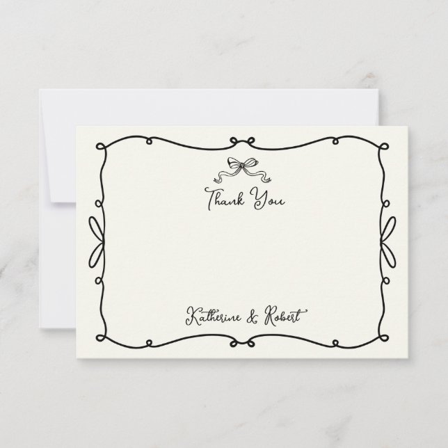 Tarjeta de agradecimiento para Boda de arcos dibuj (Anverso)