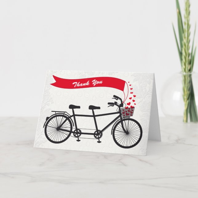 Tarjeta de agradecimiento para Boda de bicicletas  (Anverso)