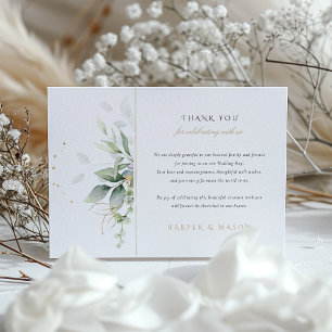 Tarjeta de agradecimiento para Boda de Bliss Botán