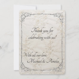 Tarjeta de agradecimiento para Boda de encaje bord