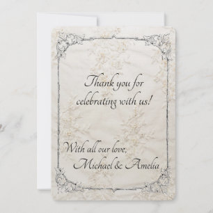 Tarjeta de agradecimiento para Boda de encaje bord