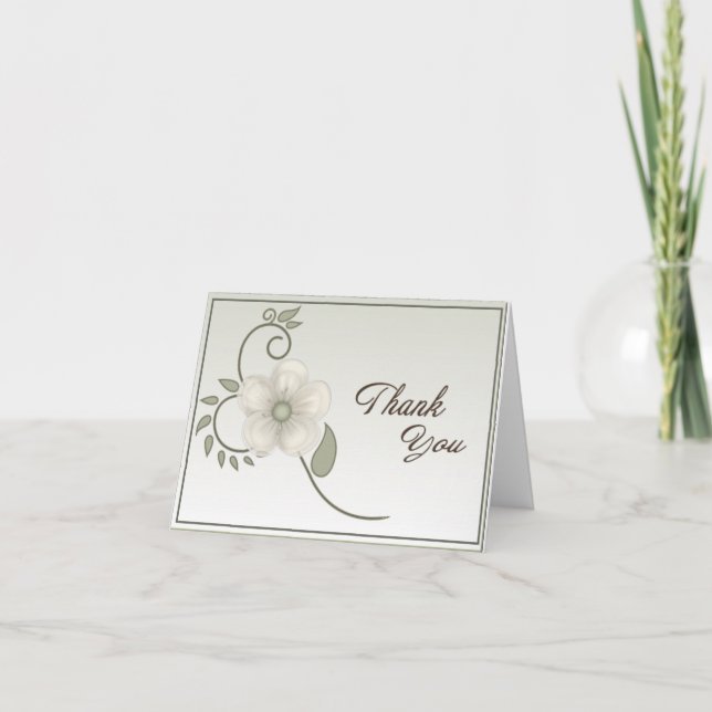 Tarjeta de agradecimiento para boda de flores (Anverso)