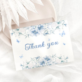 Tarjeta de agradecimiento para Boda de flores azul