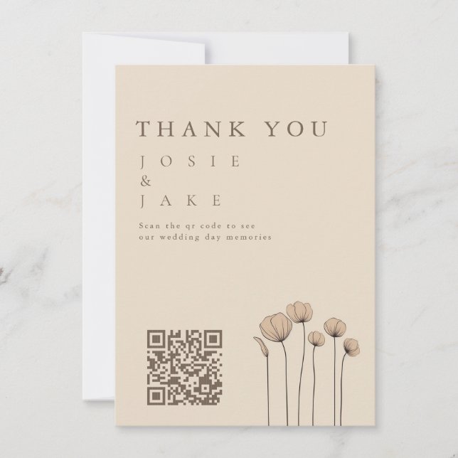 Tarjeta de agradecimiento para Boda de Flores Silv (Anverso)