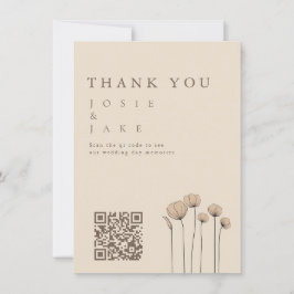 Tarjeta de agradecimiento para Boda de Flores Silv