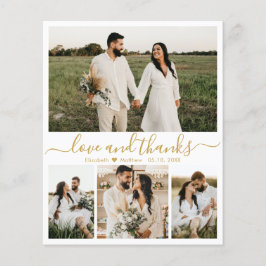 Tarjeta de agradecimiento para Boda de fotos elega