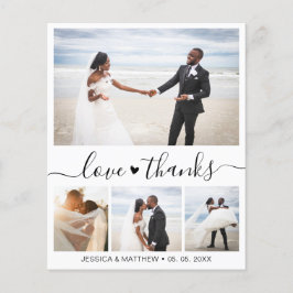 Tarjeta de agradecimiento para Boda de fotos elega