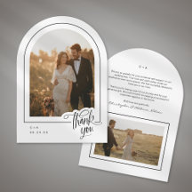 Tarjeta de agradecimiento para Boda de fotos Elega