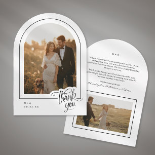 Tarjeta de agradecimiento para Boda de fotos Elega