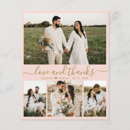 Tarjeta de agradecimiento para Boda de fotos elega