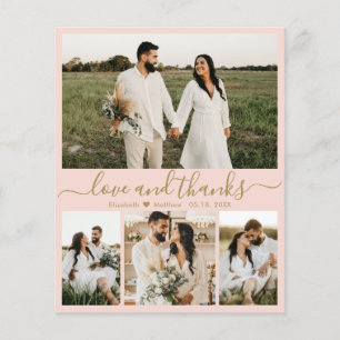 Tarjeta de agradecimiento para Boda de fotos elega
