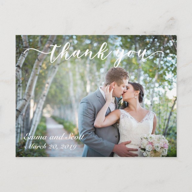 Tarjeta de agradecimiento para Boda de fotos manus (Anverso)