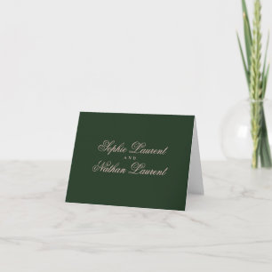 Tarjeta de agradecimiento para boda de gala en ver