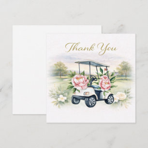 Tarjeta de agradecimiento para boda de golf 