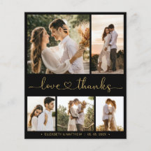 Tarjeta de agradecimiento para Boda de guiones dor