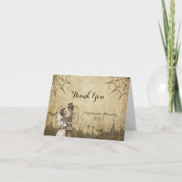 tarjeta de agradecimiento para boda de Halloween c