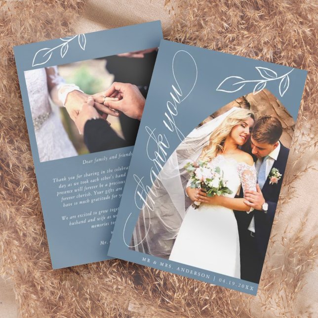 Tarjeta de agradecimiento para Boda de hojas botán (Subido por el creador)