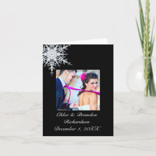 Tarjeta de agradecimiento para boda de invierno