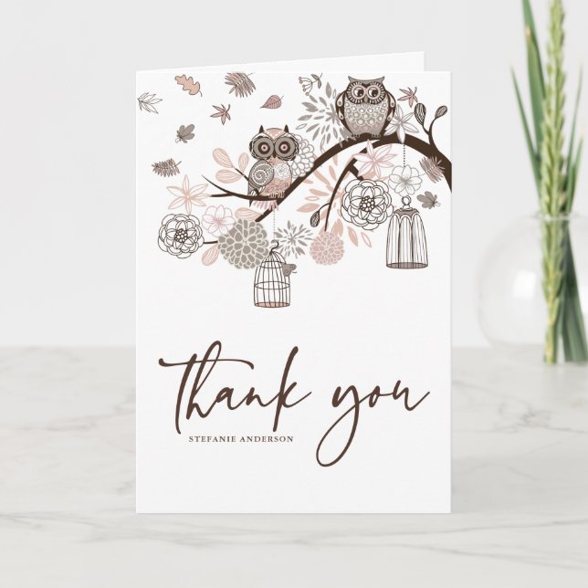 Tarjeta de agradecimiento para boda de invierno co (Anverso)