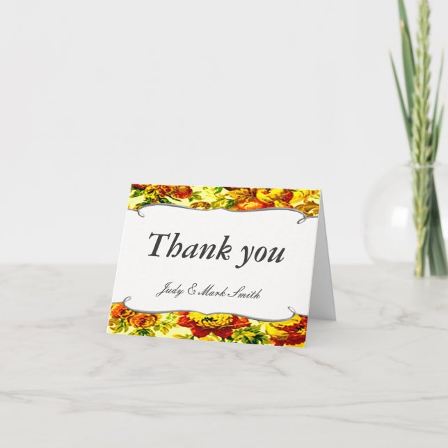 Tarjeta de agradecimiento para boda de primavera (Anverso)