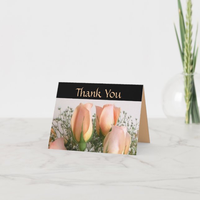 Tarjeta de agradecimiento para boda de Rosas Meloc (Anverso)