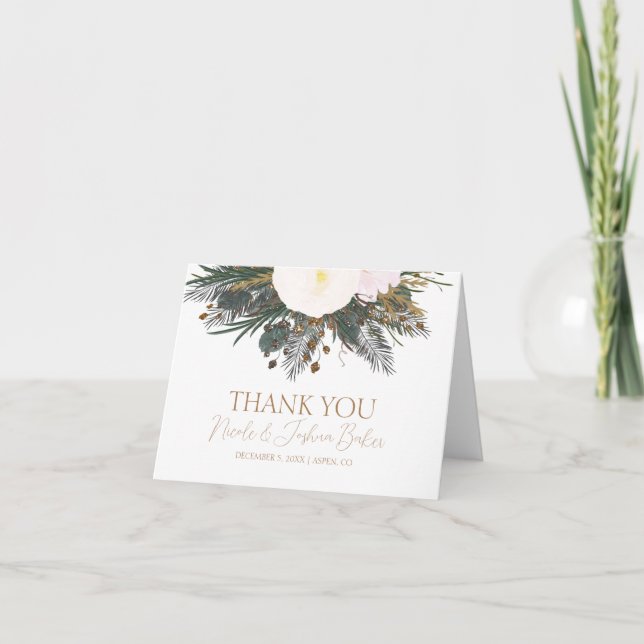 Tarjeta de agradecimiento para boda de siempreviva (Anverso)