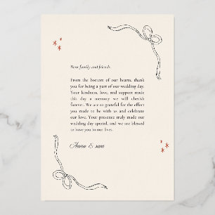 Tarjeta de agradecimiento para boda elegante – Esq