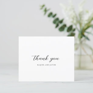 Tarjeta de agradecimiento para boda elegante y eco