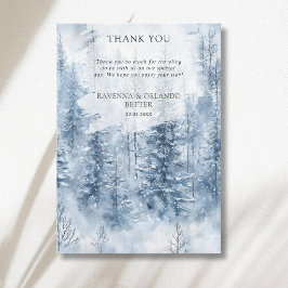 Tarjeta de agradecimiento para boda en bosque de á