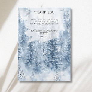 Tarjeta de agradecimiento para boda en bosque de á