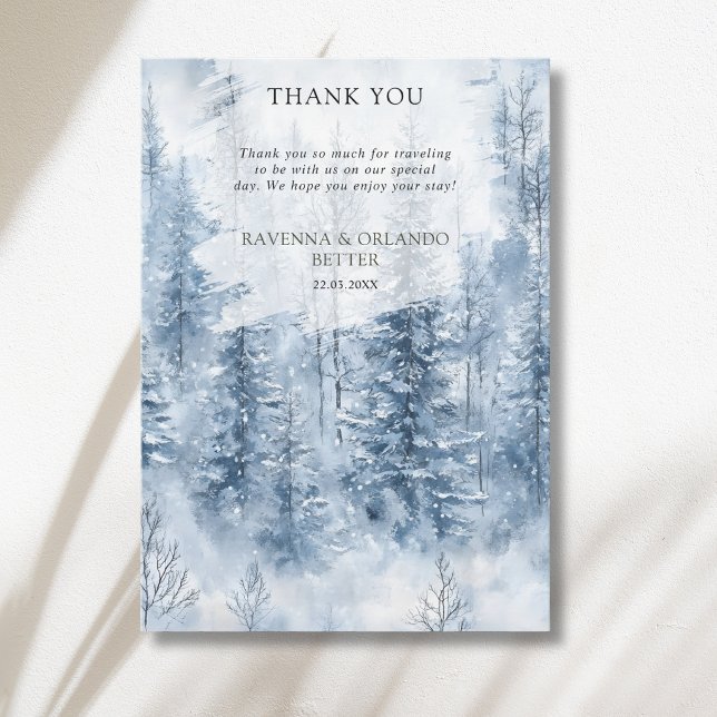 Tarjeta de agradecimiento para boda en bosque de á (Subido por el creador)