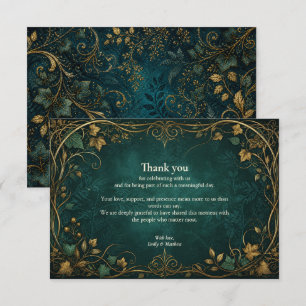 Tarjeta de agradecimiento para boda en bosque enca