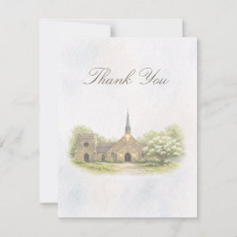 Tarjeta de agradecimiento para boda en capilla ele