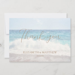 Tarjeta de agradecimiento para boda en la playa/bo