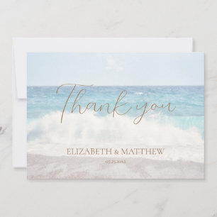Tarjeta de agradecimiento para boda en la playa/bo