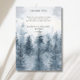 Tarjeta de agradecimiento para boda en montaña con