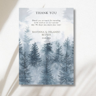 Tarjeta de agradecimiento para boda en montaña con