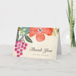 Tarjeta de agradecimiento para boda en paraíso rús