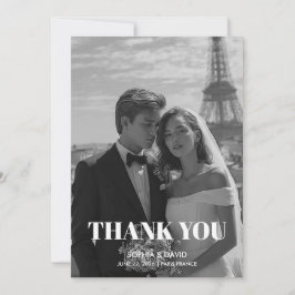 Tarjeta de agradecimiento para boda en París