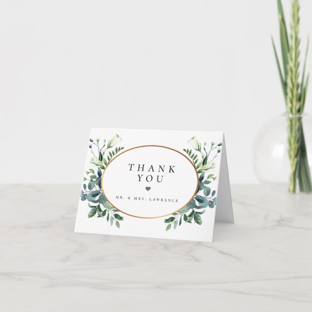 Tarjeta de agradecimiento para Boda Floral blanca (Anverso)