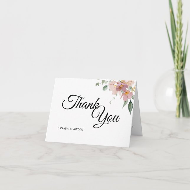 Tarjeta de agradecimiento para Boda Floral Rosa Ma (Anverso)