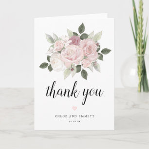 Tarjeta de agradecimiento para Boda floral Rubor P