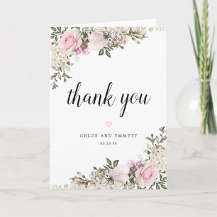 Tarjeta de agradecimiento para Boda floral Rubor P