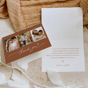 Tarjeta de agradecimiento para Boda fotográfico de