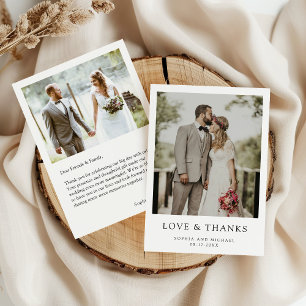 Tarjeta de agradecimiento para Boda fotográfico mo