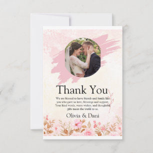 Tarjeta de agradecimiento para Boda fotográfico mo