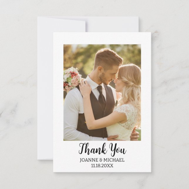 Tarjeta de agradecimiento para Boda fotográfico mo (Anverso)
