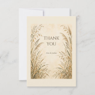 Tarjeta de agradecimiento para boda Harvest Light 