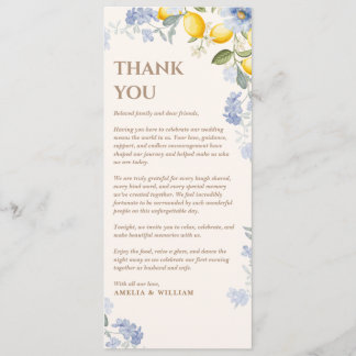 Tarjeta de agradecimiento para boda italiana La Do