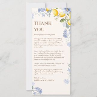 Tarjeta de agradecimiento para boda italiana La Do